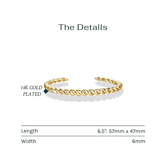 18k gold plated crossiant rope twist bracelet for your stack ✨ - Picture 3 of 4
